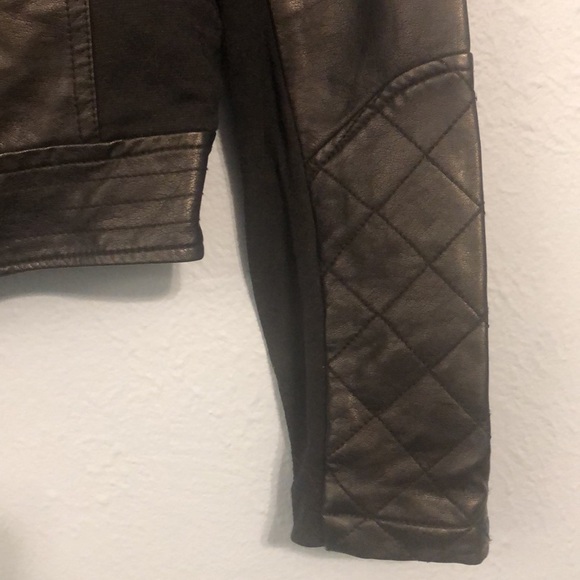 Bernardo Collection B Women’s Size M Black Moto Faux Leather Quilted Jacket - Picture 7 of 13